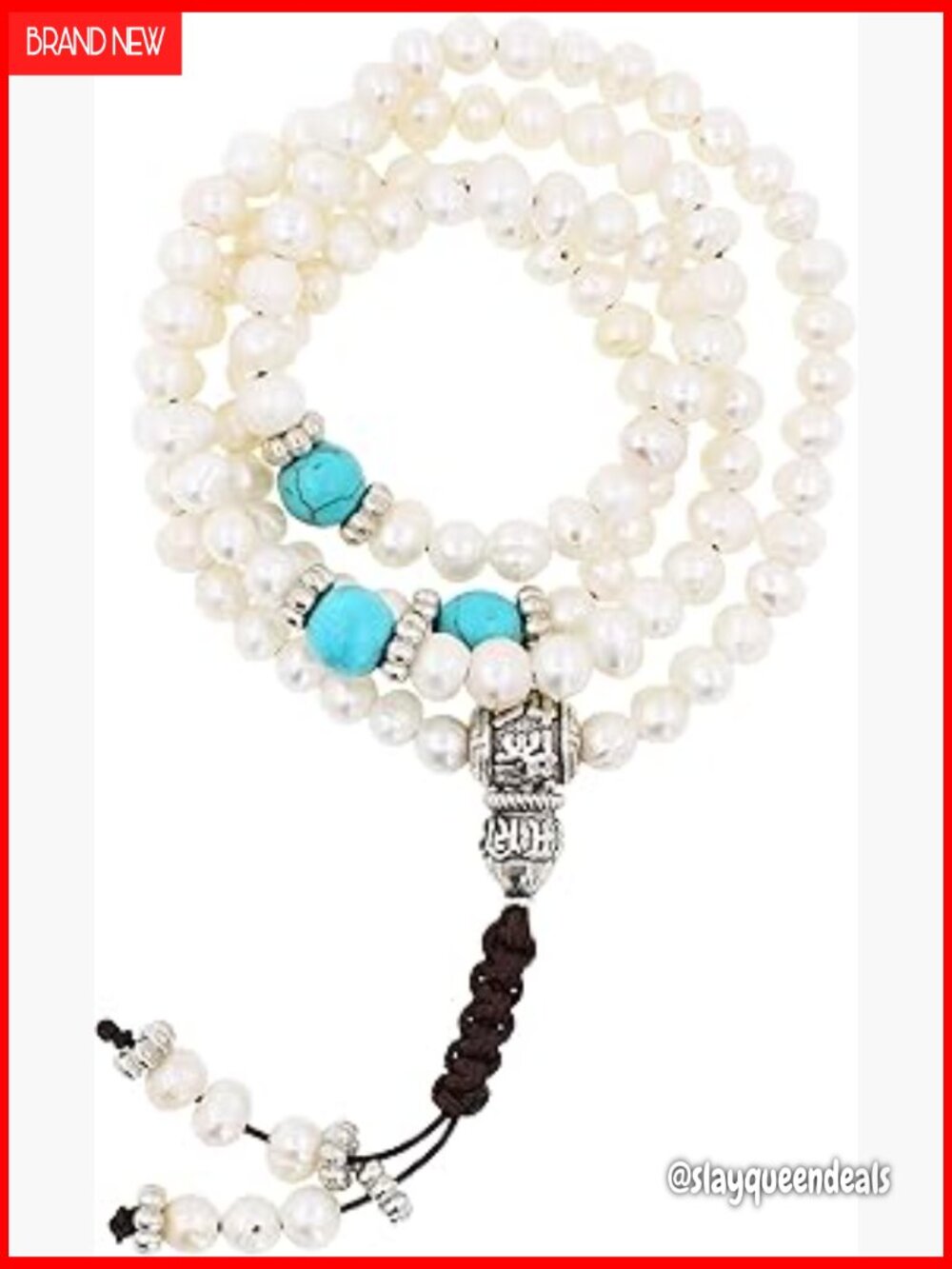 108 Pearl Mala Prayer Beads Necklace Bracelet for Yoga Meditation